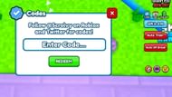 Redeem codes in +1 Block Per Click (Image via Roblox)